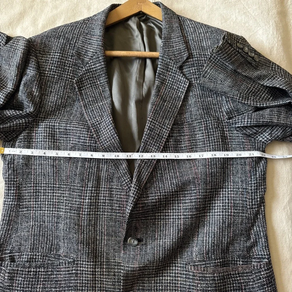 VTG Christian Dior Monsieur Blazer Jacket Mens 40R 100% Silk Plaid Check